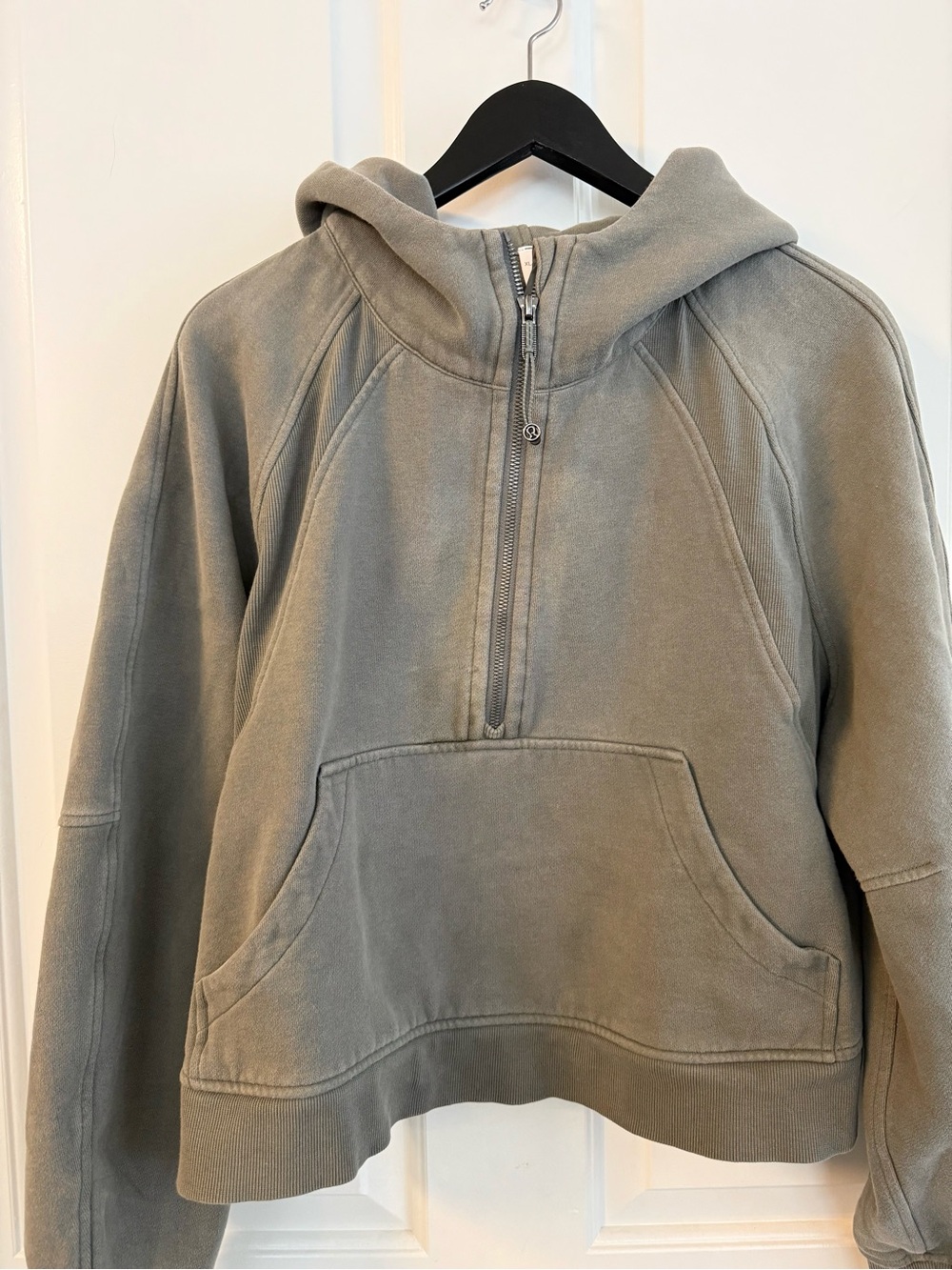 lululemon athletica Cropped Hooded Half-Zip Sweatshirt - Sage Green